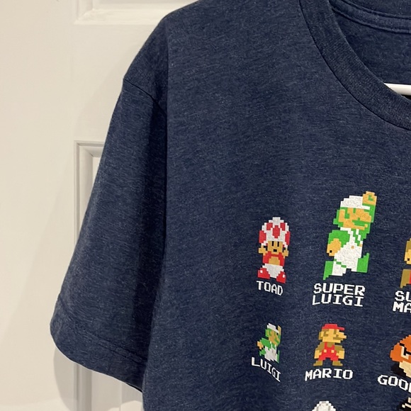 Vintage Super Mario Bros. Graphic T-Shirt Nintendo Large Blue EUC Unisex - Picture 5 of 7